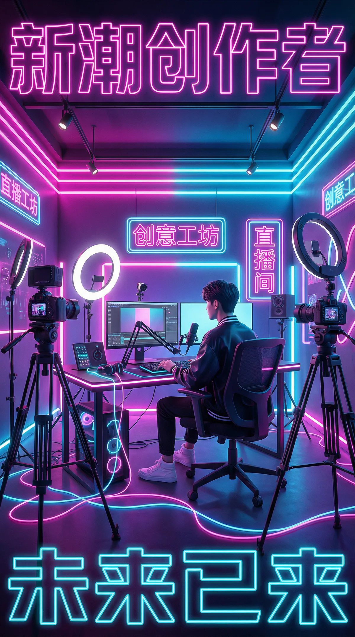 抖阴频道宣传横幅-潮流短视频创作